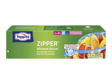 TOPPITS Sachet multi-usage avec zip, 28 x 1 litre