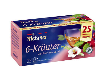 Meßmer Thé '6 herbes', parfumé, paquet de 25