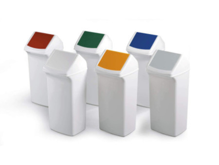DURABLE Couvercle DURABIN FLIP LID SQUARE 40, blanc/blanc