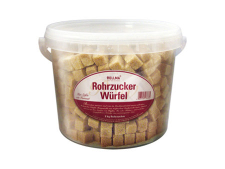 HELLMA Cubes de sucre roux, dans un seau