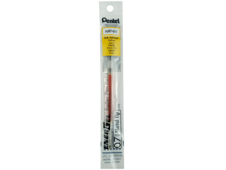 Pentel Recharge pour stylo roller gel LR7, jaune