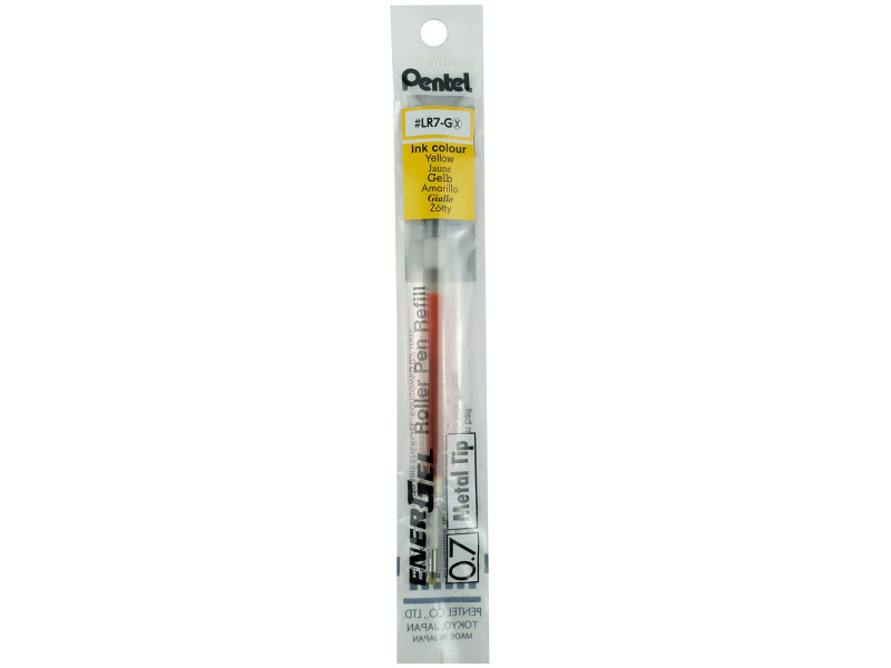 Pentel Recharge pour stylo roller gel LR7, jaune