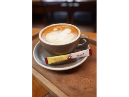 HELLMA Sticks de mousse à café, dans un présentoir en carton