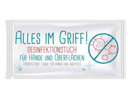 HELLMA Lingette désinfectante 'Alles im Griff', en carton