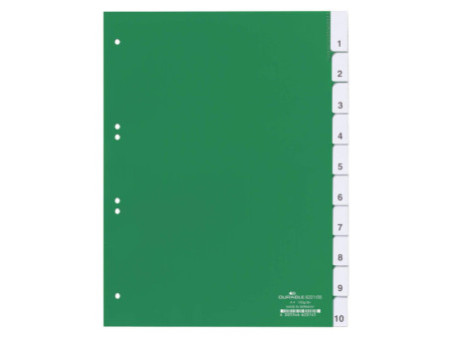DURABLE Intercalaires en plastique, PP, 10 touches