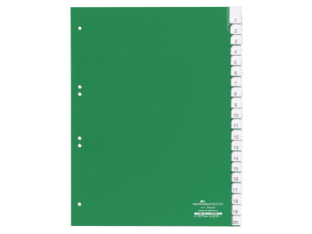DURABLE Intercalaires en plastique, PP, 20 touches