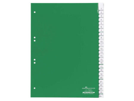 DURABLE Intercalaires en plastique, PP, 25 touches