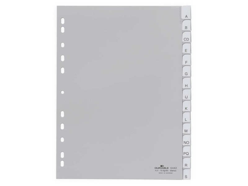 DURABLE Intercalaires en plastique, uni, A4, polypropylène