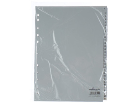 DURABLE Intercalaires en plastique, chiffres, A4, 31 touches