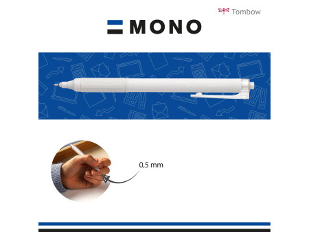 TOMBOW Stylo à bille rétractable 'MONO graph Lite', blanc