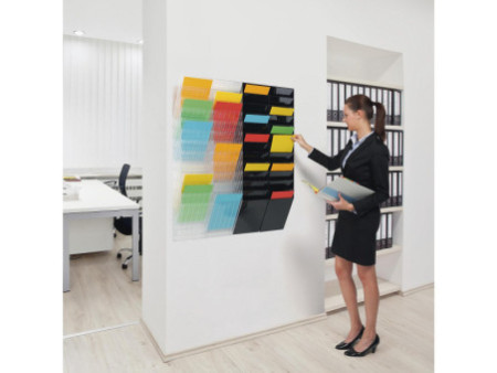 DURABLE Set porte-brochures mural 'FLEXIBOXX 6', A4, noir