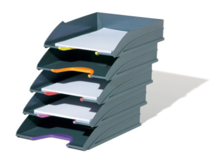 DURABLE Set corbeille à courrier VARICOLOR, gris / couleurs