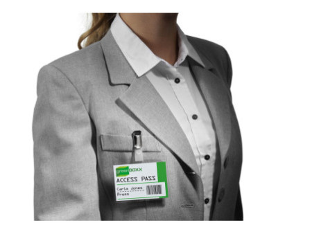 DURABLE Badge nominatif, fermé en haut, 90 x 60 mm