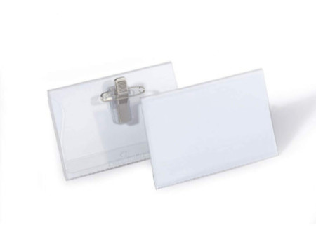 DURABLE Porte-badge avec clip & épingle, 90 x 54 mm