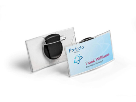 DURABLE Porte-badge convexe, avec épingle, 75 x 40 mm