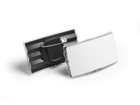 DURABLE Badge convexe, avec pince combi, 75 x 40 mm