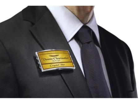DURABLE Badge convexe, avec pince combi, 75 x 40 mm