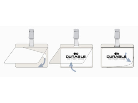 DURABLE Porte-badge plastifié, avec clip, 90 x 54 mm