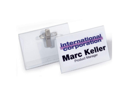 DURABLE Porte-badge avec clip & épingle, 40 x 75 mm