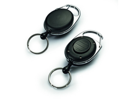 DURABLE porte-badges avec enrouleur et LED, ovale, noir