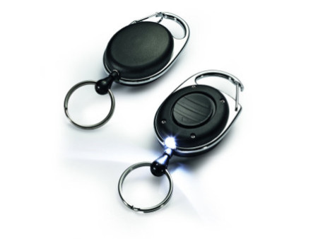 DURABLE porte-badges avec enrouleur et LED, ovale, noir