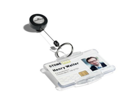 DURABLE Porte-badge avec anneau porte-clés, anthracite