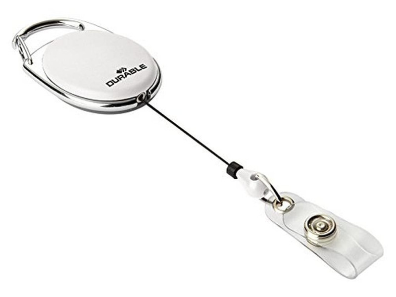 DURABLE Porte-carte avec enrouleur 'STYLE', oval, blanc