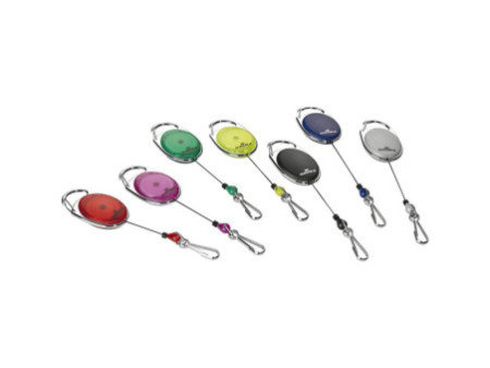 DURABLE Porte-badge avec enrouleur, oval, noir