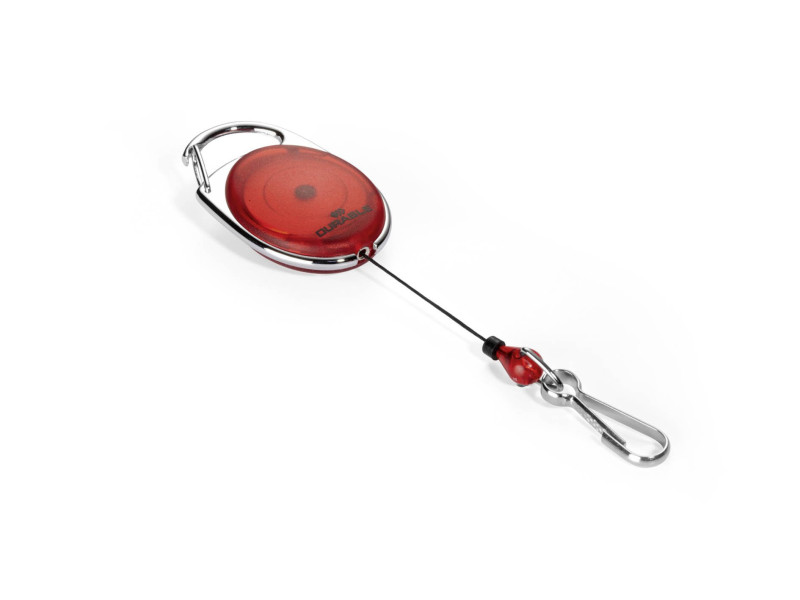 DURABLE Porte-badge avec enrouleur, oval, rouge/transparent