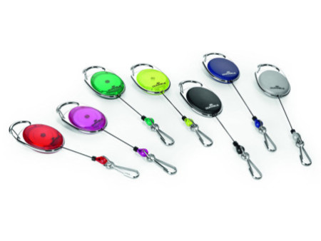 DURABLE Porte-badge avec enrouleur, oval, vert/transparent