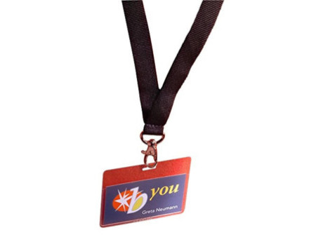 DURABLE Badge, avec lacet textile 20, 90 x 60 mm, noir