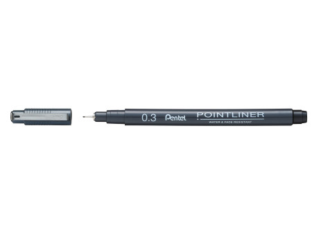 Pentel Feutre technique permanent Pointliner, set de 5, noir