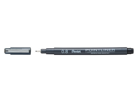 Pentel Feutre technique permanent Pointliner, set de 5, noir