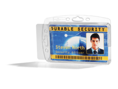DURABLE Porte-badge double, rigide, avec encoche