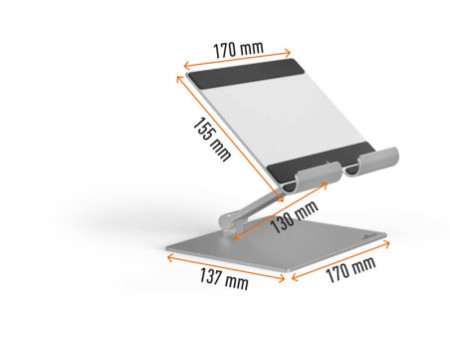 DURABLE Support pour tablette RISE, argent métallisé