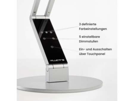 LUCTRA Lampe de bureau à LED TABLE RADIAL BASE, argent