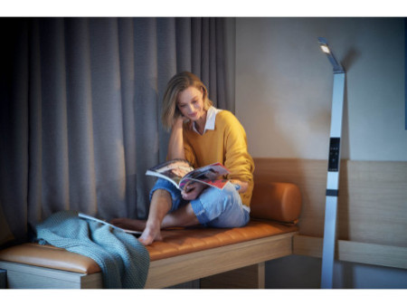 LUCTRA Lampadaire mobile rechargeable à LED FLEX, blanc