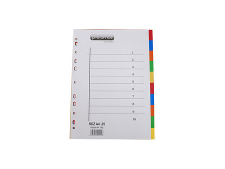 proOFFICE Intercalaires en plastique, uni, A4, 5 touches
