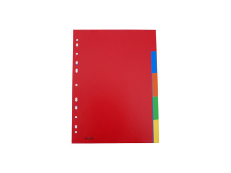 proOFFICE Intercalaires en plastique, uni, A4, 5 touches