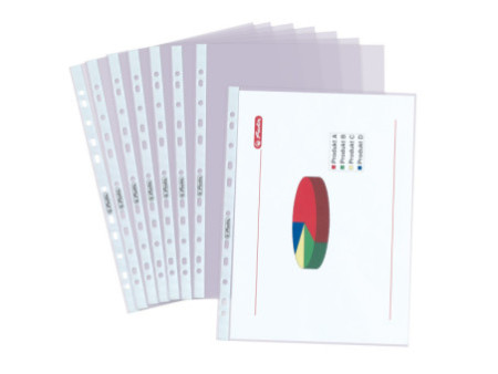 herlitz Pochette perforée, A4, 0,050 mm, transparent lisse