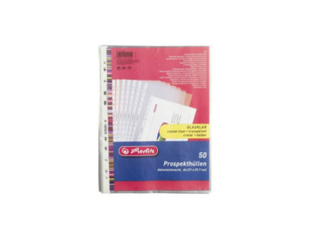 herlitz Pochette perforée, A4, 0,050 mm, transparent lisse