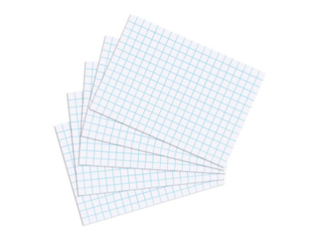 herlitz Fiches bristol, A5, quadrillé, blanc