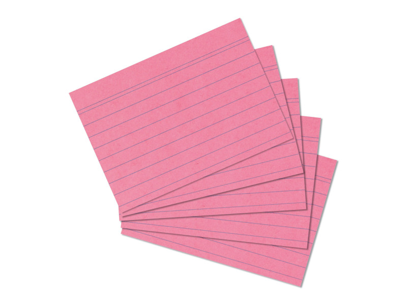 herlitz Fiches bristol, A6, ligné, rose