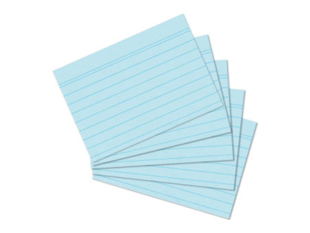 herlitz Fiches bristol, A6, ligné, bleu