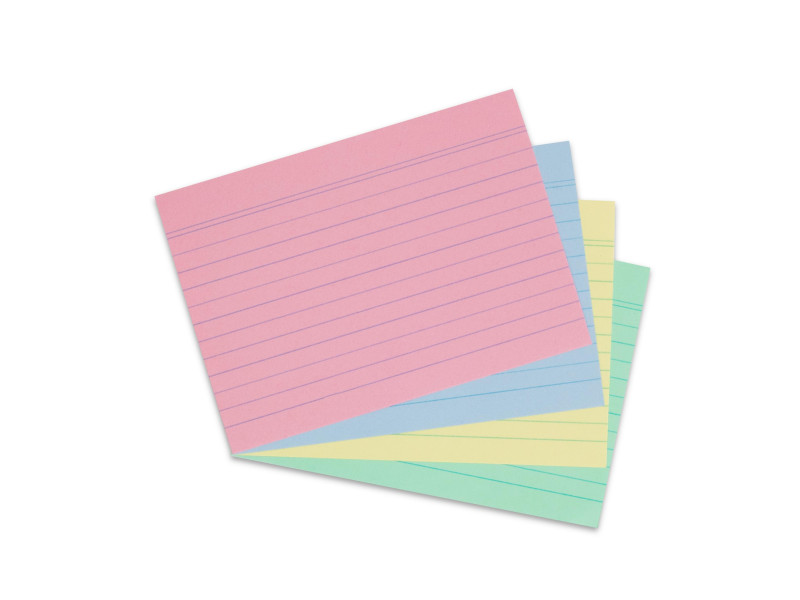herlitz Fiches bristol, A6, ligné, assorti