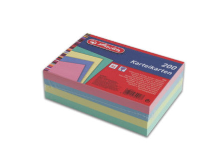 herlitz Fiches bristol, A6, ligné, assorti