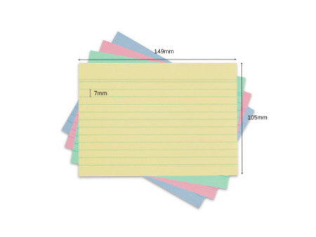 herlitz Fiches bristol, A6, ligné, assorti