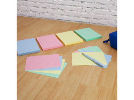 herlitz Fiches bristol, A6, ligné, assorti