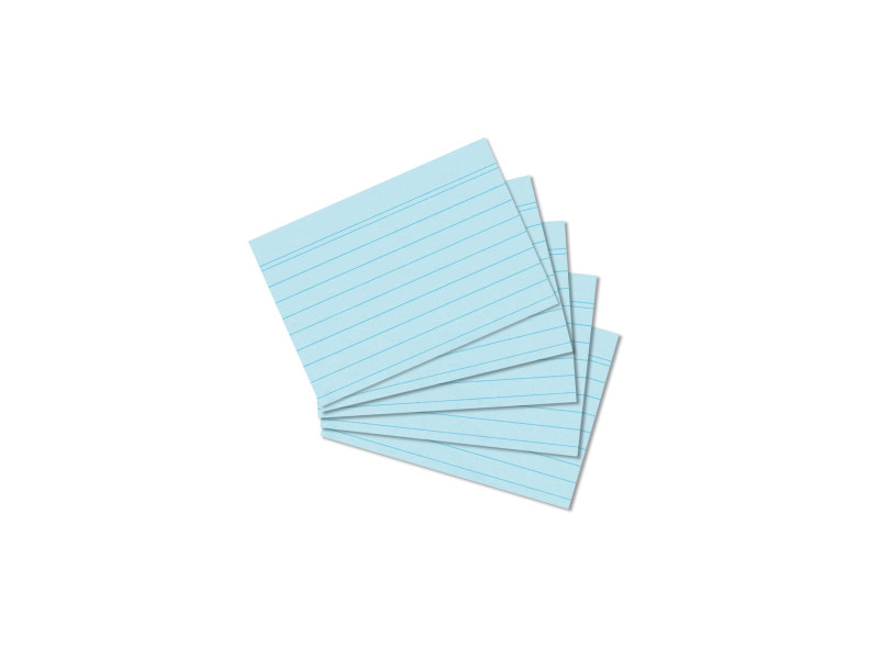 herlitz Fiches bristol, A8, ligné, bleu
