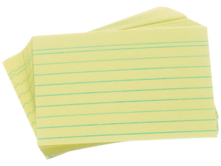 herlitz Fiches bristol, A8, ligné, jaune